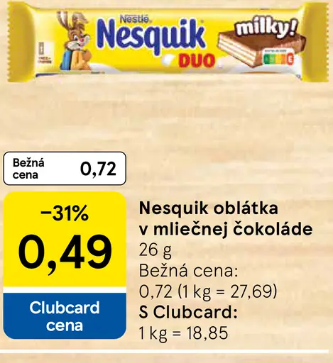 Nesquik oblátka v mliečnej čokoláde duo
