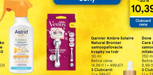 Garnier Ambre Solaire Natural Bronzer samoopaľovacie kvapky na tvár