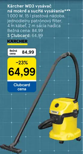 Kärcher WD3 vysávač na mokré a suché vysávanie 15 l