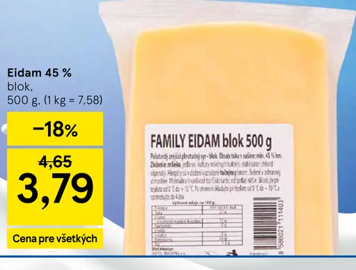 Eidam 45 % blok