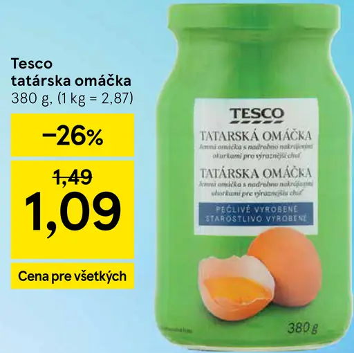 Tesco tatárska omáčka