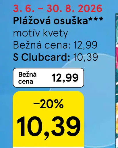 Tesco plážová osuška motív kvety
