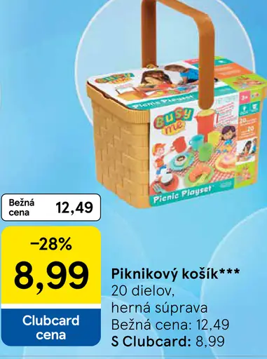 Piknikový košík herná súprava 20 dielov