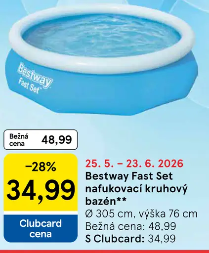 Bestway Fast Set nafukovací kruhový bazén Ø 244 cm
