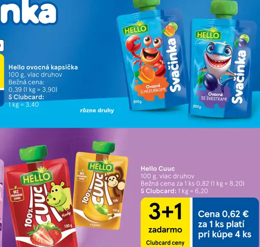 Hello ovocná kapsička Svačinka