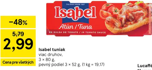 Isabel Tuniak v paradajkovej omáčke
