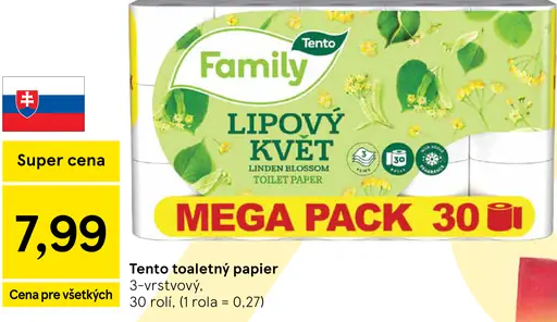 Tento toaletný papier 3-vrstvový