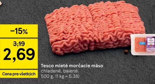 Tesco mleté morčacie mäso chladené, balené