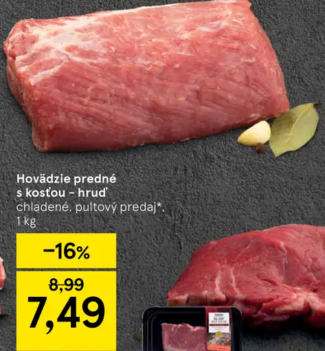Hovädzie predné s kosťou hruď chladené