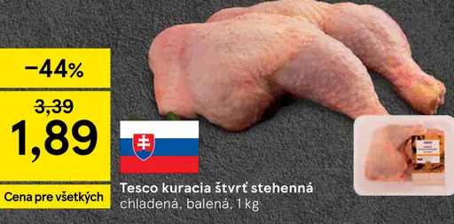 Tesco kuracia štvrť stehnenná chladená balená