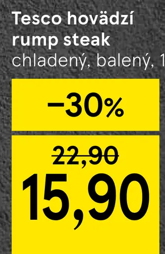 Tesco hovädzí rump steak chladený, balený