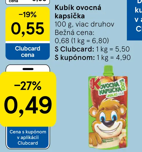 Kubík ovocná kapsička
