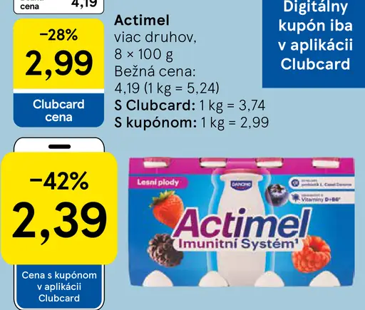 Actimel fermentovaný mliečny nápoj