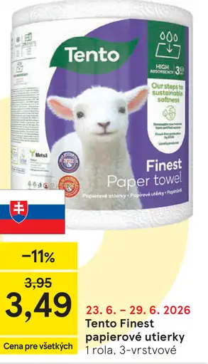 Tento Finest papierové utierky 3 vrstvy