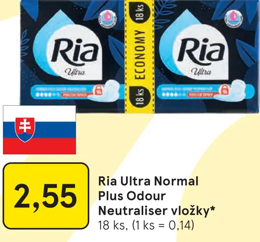 Ria Ultra Normal Plus Odour Neutraliser vložky