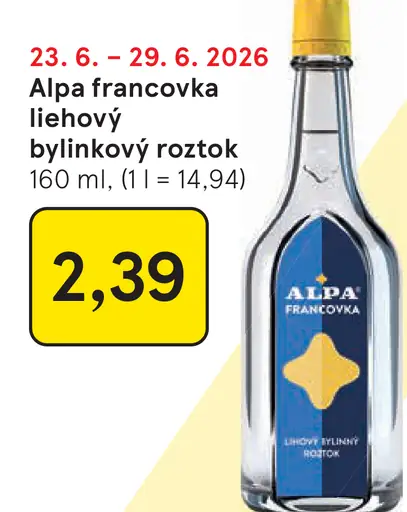 Alpa francovka liehový bylinkový roztok