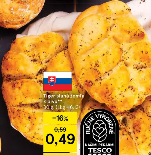 Tesco tiger slaná žemľa k pivu