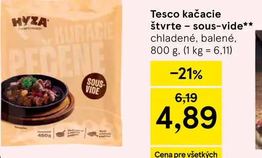 Tesco kačacie štvrte sous-vide chladené balené
