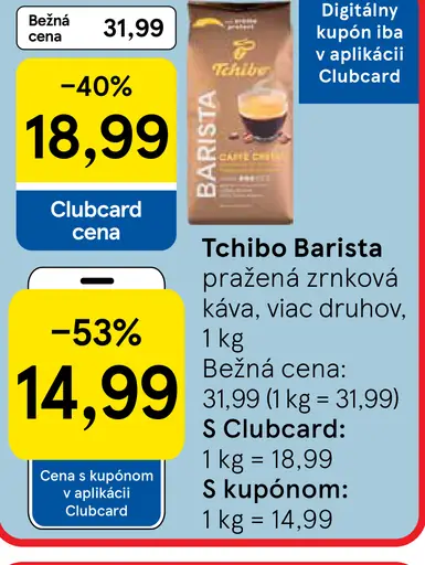 Tchibo Barista pražená zrnková káva viac druhov