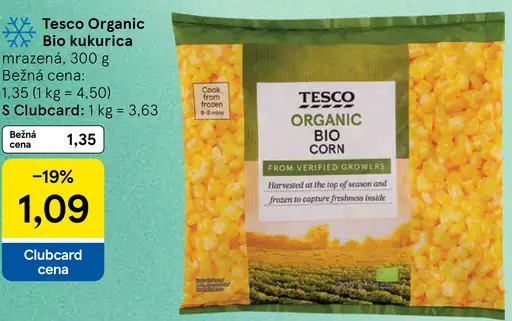 Tesco Organic bio kukurica mrazená
