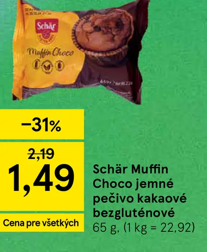 Schär Muffin Choco jemné pečivo kakaové bezgluténové