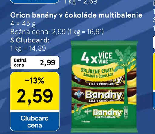 Orion Banány v čokolade multibalenie