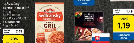 Sedlčanský Hermelín na gril pikantný