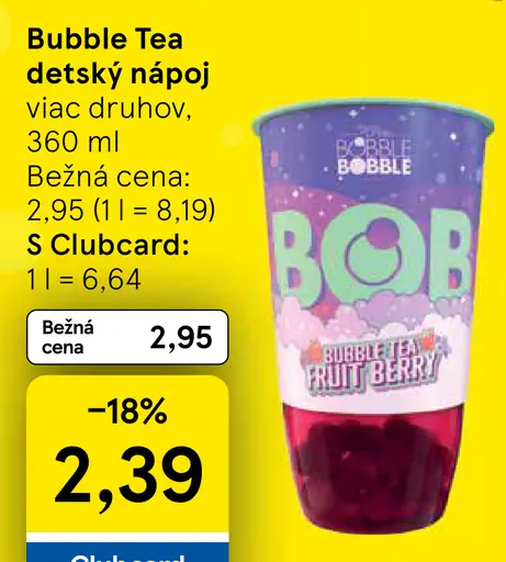 Bubble Tea detský nápoj