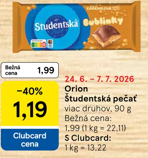 Orion Študentská pečať čokoláda
