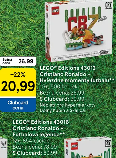 LEGO Editions 43012 Cristiano Ronaldo Hvězdné momenty futbalu