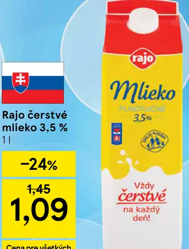 Rajo čerstvé mlieko 3,5%