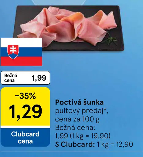 Poctivá šunka pultový predaj