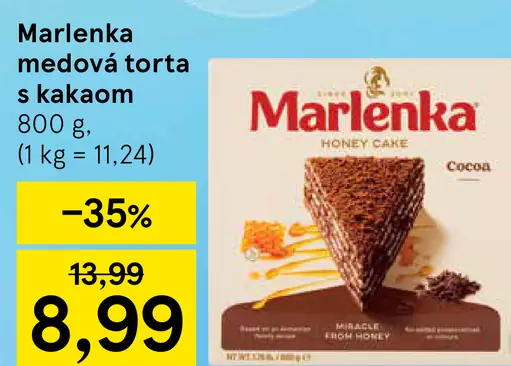 Marlenka Medová torta s kakaom