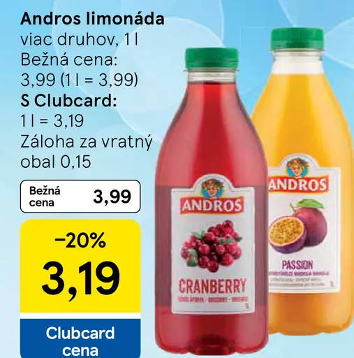 Andros limonáda viac druhov