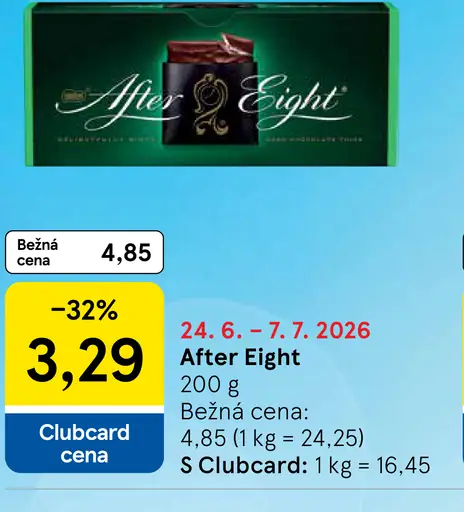 After Eight čokoládové tyčinky