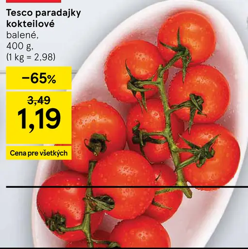 Tesco paradajky kokteilové