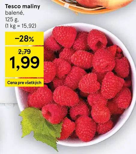 Tesco maliny balené