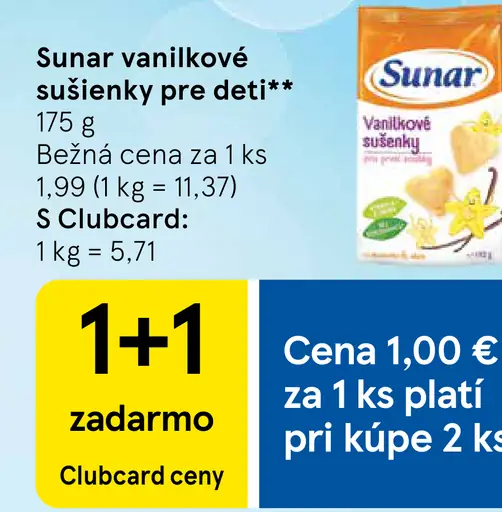 Sunar vanilkové sušienky pre deti