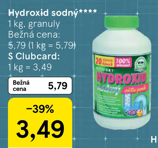 Hydroxid sodný granuly
