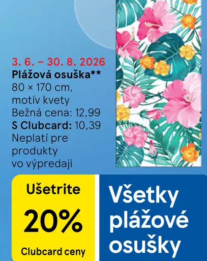 Plážová osuška motív kvety