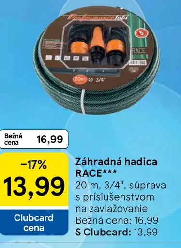 Záhradná hadica RACE súprava s príslušenstvom na zavlažovanie