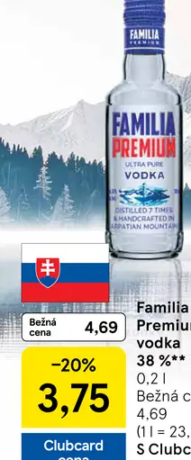 Familia Premium vodka 38%