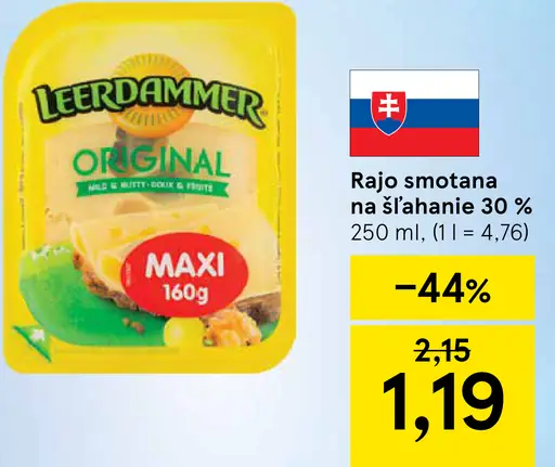 Rajo Smotana na šľahanie 30 %