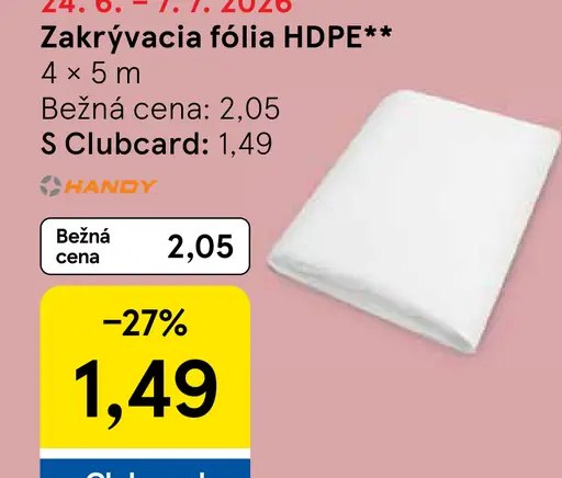 Handy zakrývacia fólia HDPE