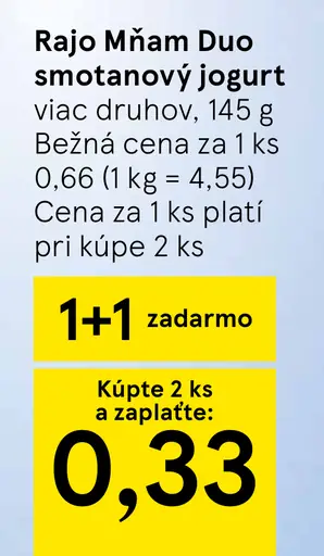 Rajo Mňam Duo smotanový jogurt