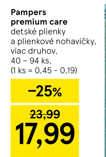 Pampers Premium Care detské plienky a plienkové nohavičky