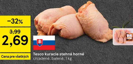 Tesco kuracie stehná horné chladené