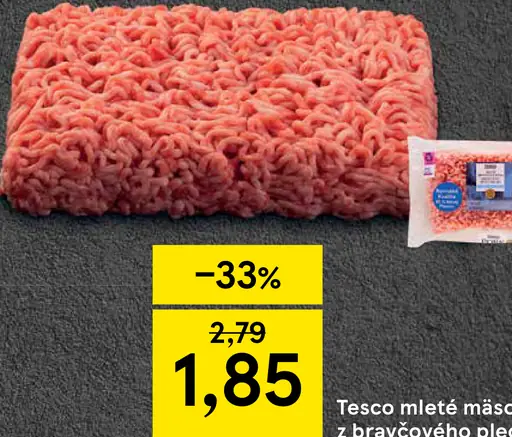 Tesco mleté mäso z bravčového pleca