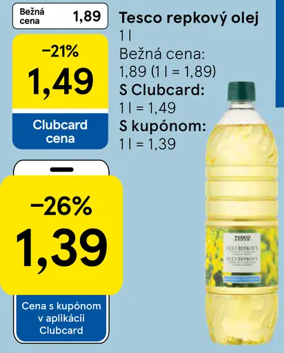 Tesco repkový olej