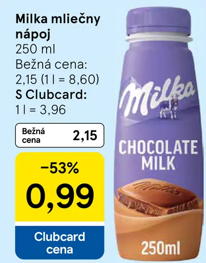 Milka mliečny nápoj chocolate milk